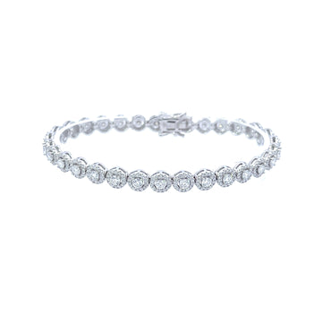 FABLE 4.68 CTW 6MM CZ RHODIUM MOISSANTE ICED OUT BRACELET |  995481