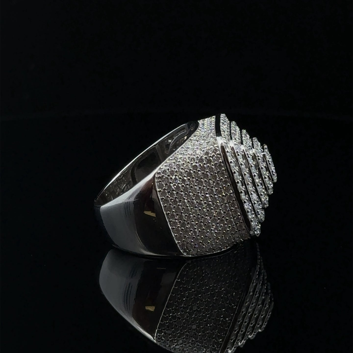 SOLARE 925 MOISSANITE MENS RHODIUM ICED OUT RING | 995521