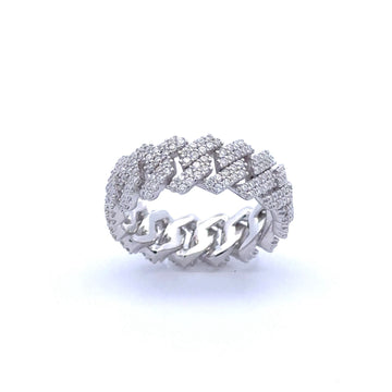 ASTRIDS 925 MOISSANITE RHODIUM ICED OUT RING | 995551