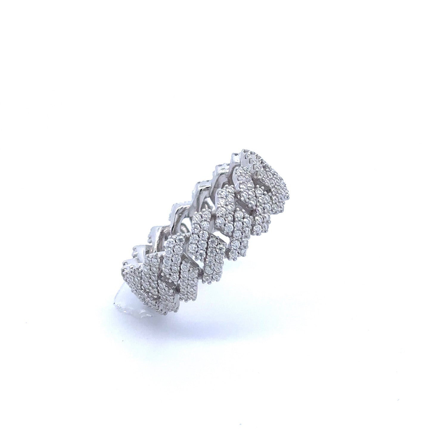 ASTRIDS 925 MOISSANITE RHODIUM ICED OUT RING | 995551