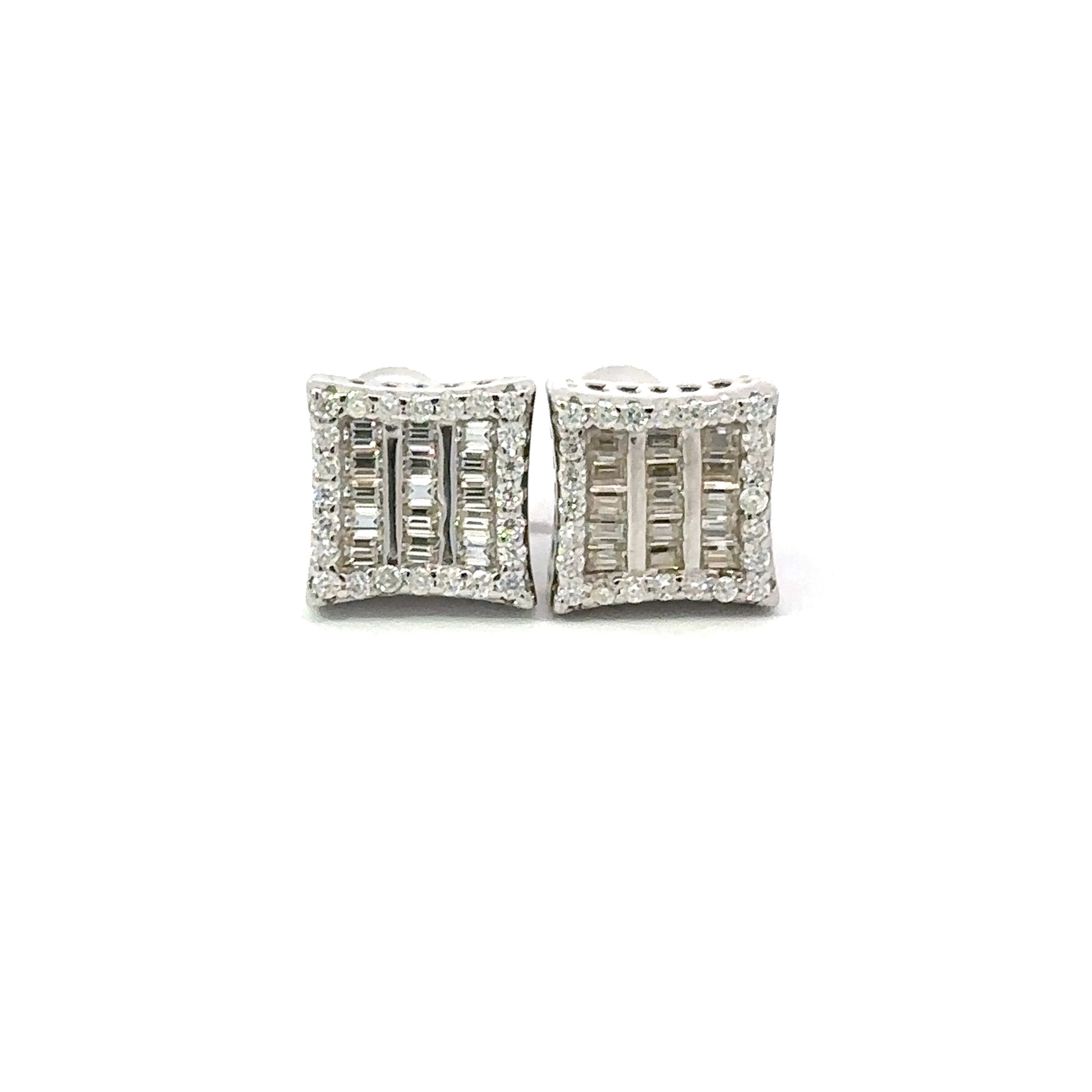 VALIANT 0.56 CTW 925 RHODIUM MOISSANITE ICED OUT EARRING | 995611