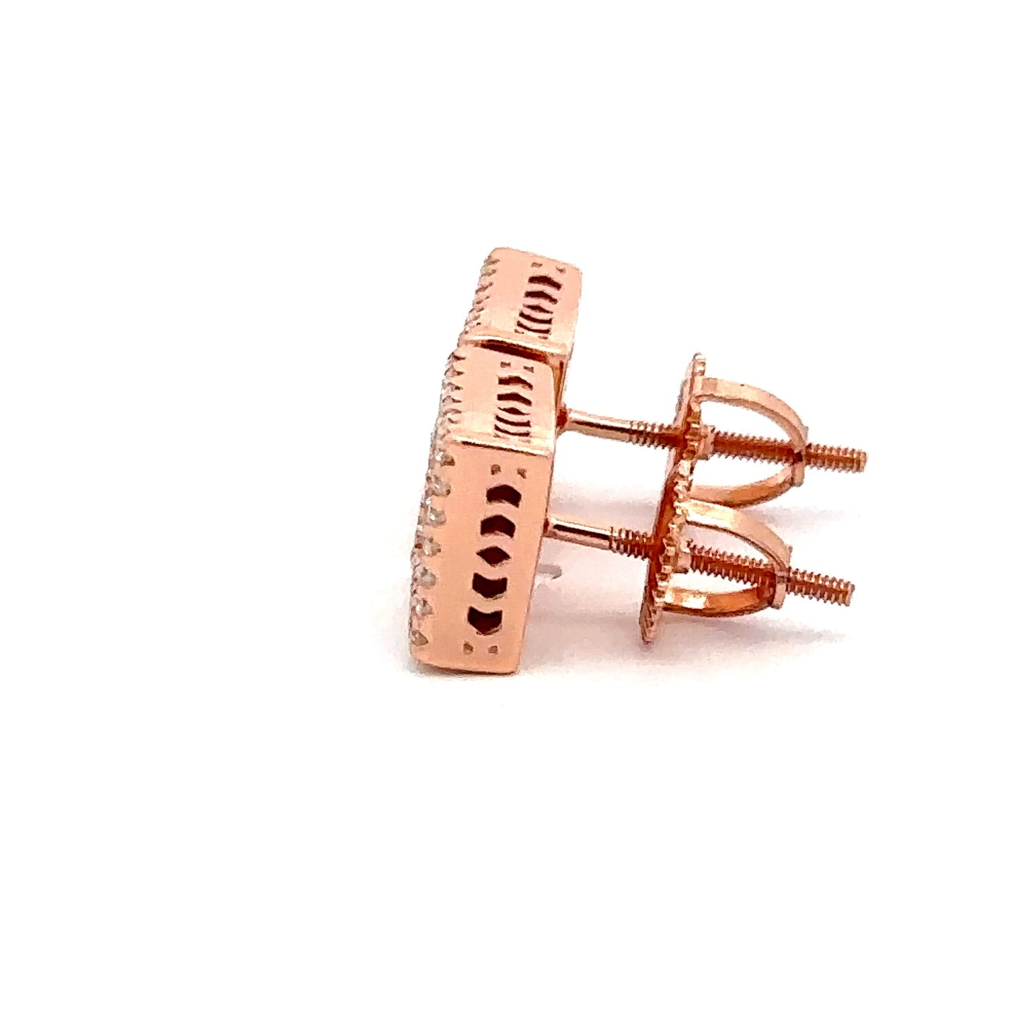 MORGAINE 0.55 CTW 925 ROSE GOLD MOISSANITE ICED OUT EARRINGS | 995615