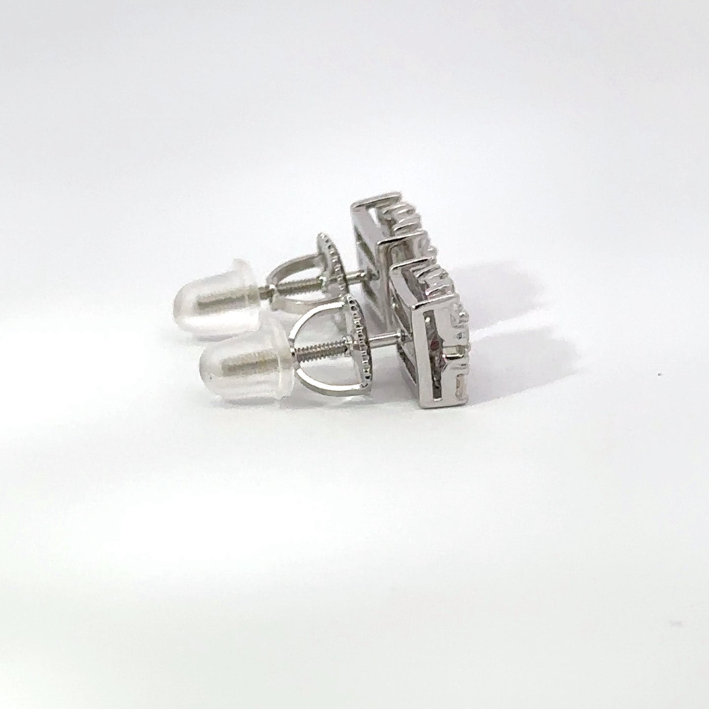 STELLAR 0.59 CTW 925 RHODIUM MOISSANITE ICED OUT EARRING | 995621