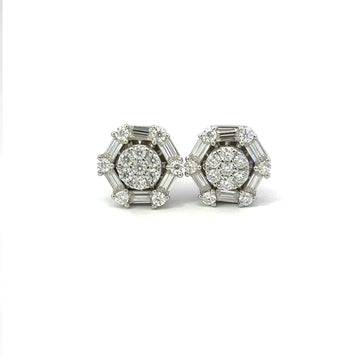 TRANSCEND 1.04 CTW 925 RHODIUM MOISSANITE ICED OUT EARRING | 995631