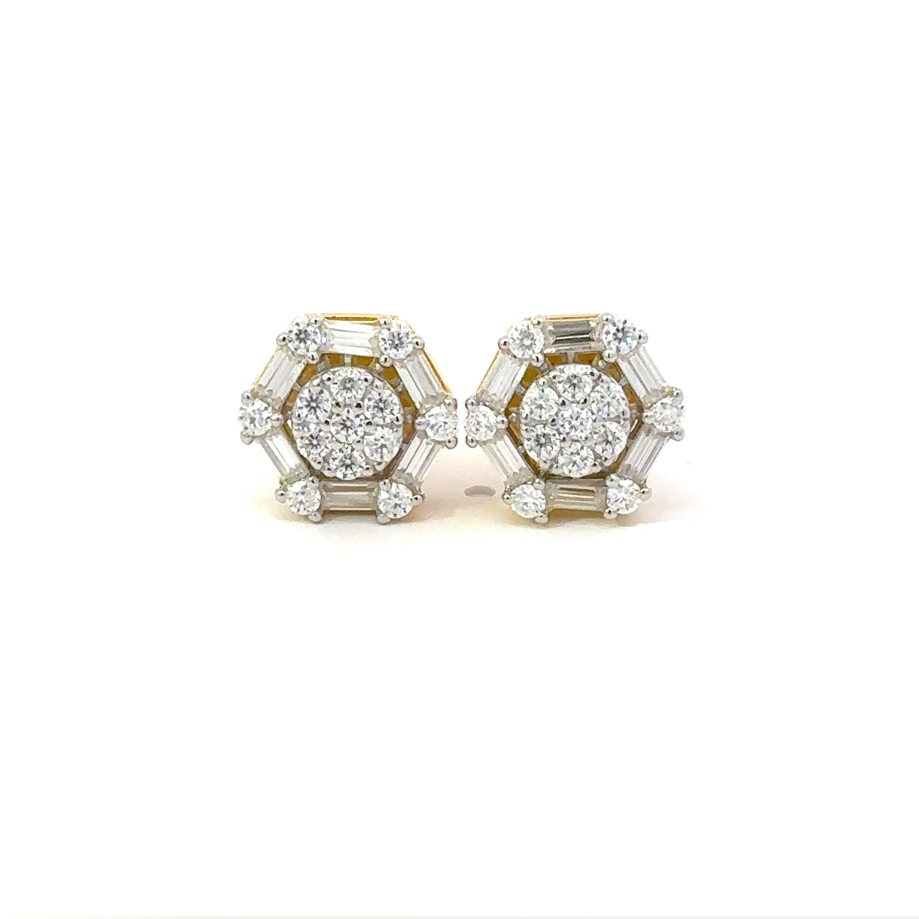 TRANSCEND 1.04 CTW 925 GOLD MOISSANITE ICED OUT EARRING | 995632