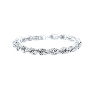 DUSK 6.19 CTW 7MM CZ RHODIUM MOISSANTE ICED OUT BRACELET |  995651