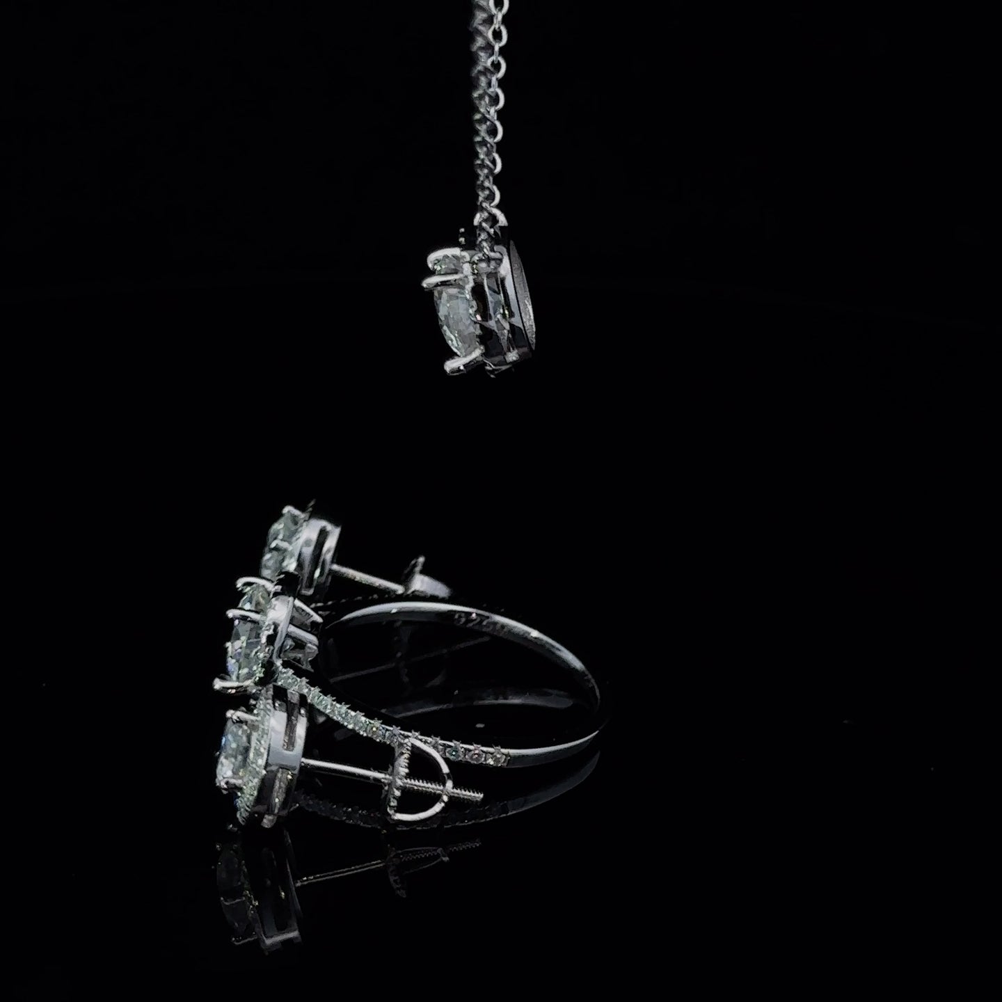 SPARKLING ENSEMBLE 3.50 CTW 925 WOMENS MOISSANITE JEWELLERY BUNDEL | 995661