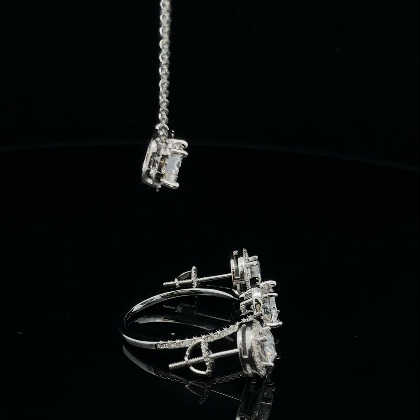 SPARKLING ENSEMBLE 3.50 CTW 925 WOMENS MOISSANITE JEWELLERY BUNDEL | 995661
