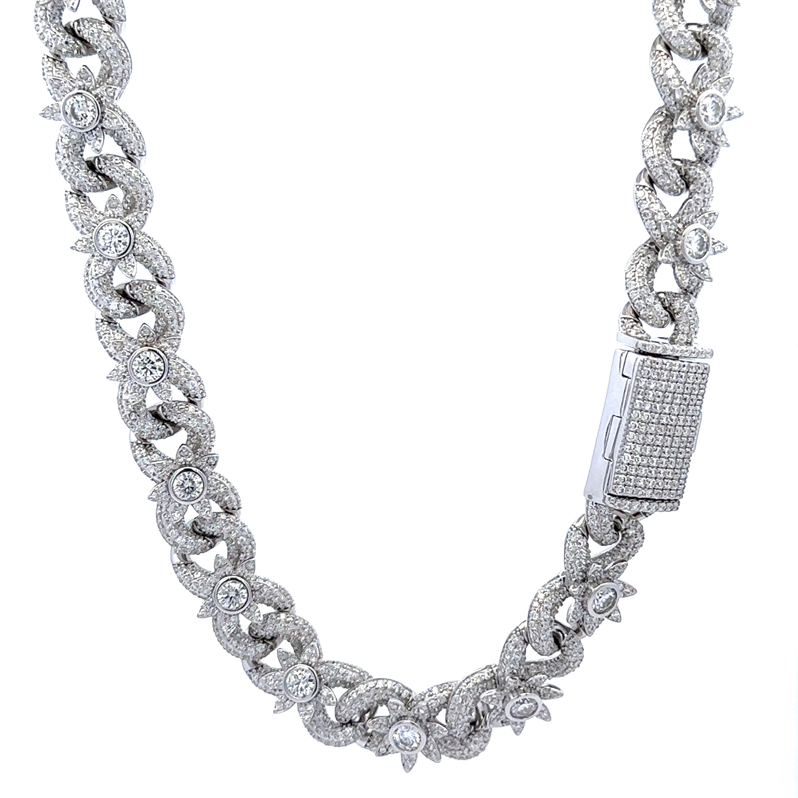 GLINT 11.8MM RHODIUM MOISSANITE ICED OUT CHAIN  |  995731