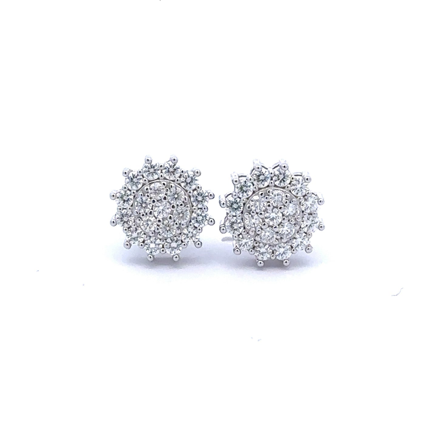 AZALEA 0.93 CTW 925 RHODIUM MOISSANITE ICED OUT EARRING | 995851