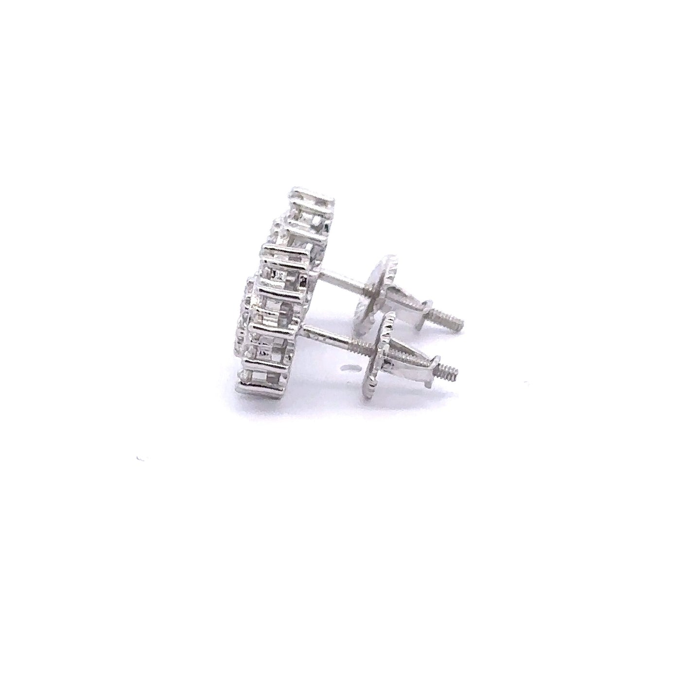 AZALEA 0.93 CTW 925 RHODIUM MOISSANITE ICED OUT EARRING | 995851