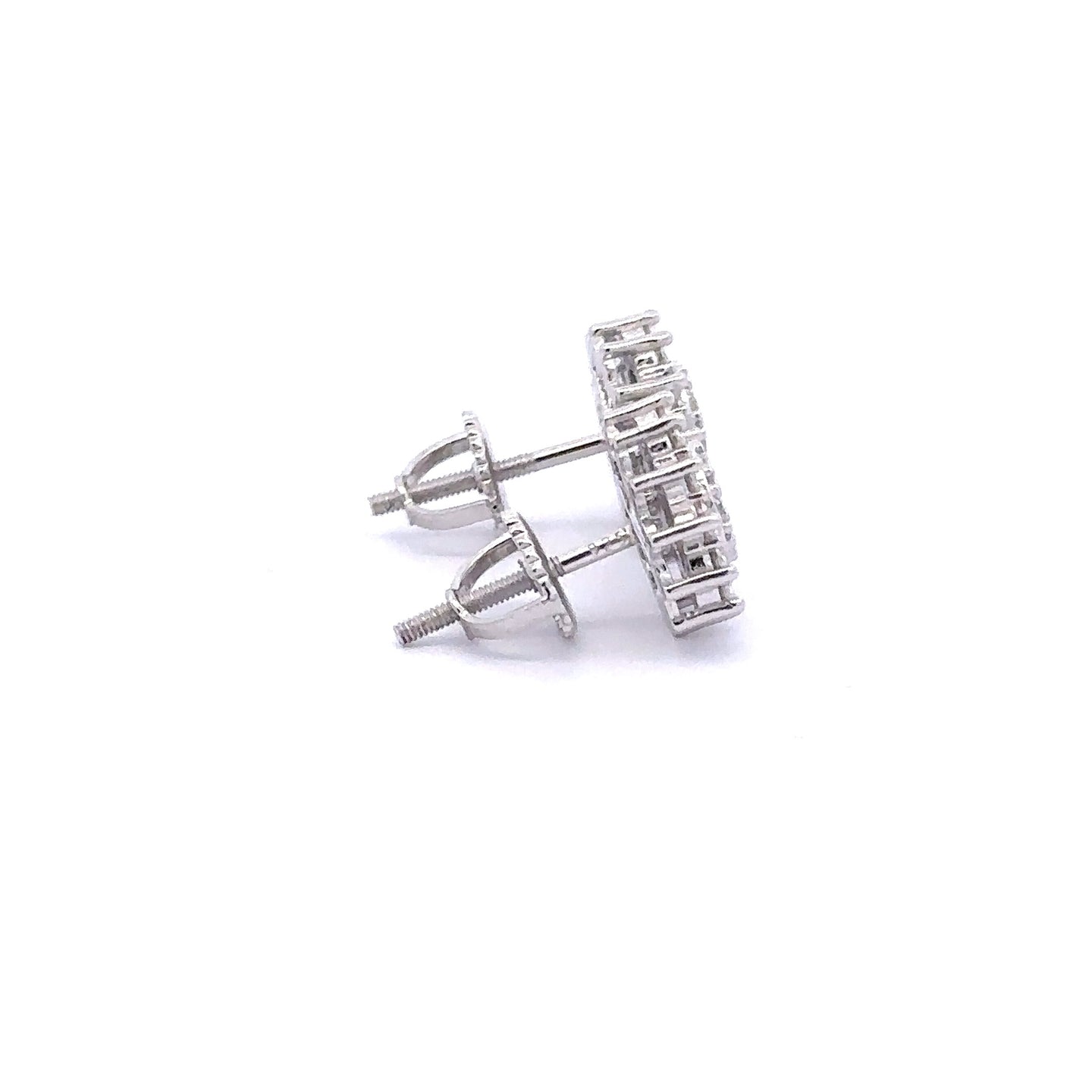 AZALEA 0.93 CTW 925 RHODIUM MOISSANITE ICED OUT EARRING | 995851