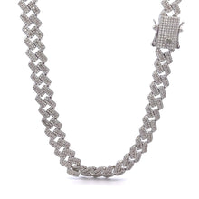 MARIPOSA 17.25 CTW 10MM 925 MOISSANITE RHODIUM ICED OUT CUBAN CHAIN  | 995901