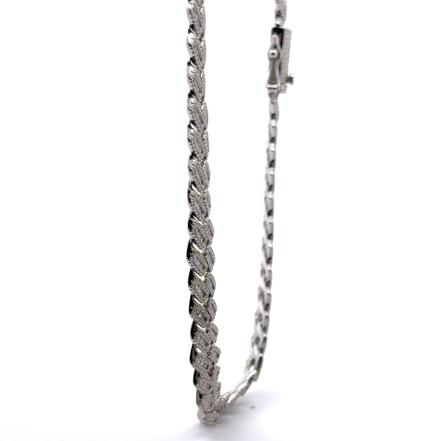 MARIPOSA 17.25 CTW 10MM 925 MOISSANITE RHODIUM ICED OUT CUBAN CHAIN  | 995901