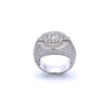 SERENZO 925 MOISSANITE MENS RHODIUM ICED OUT RING | 996031