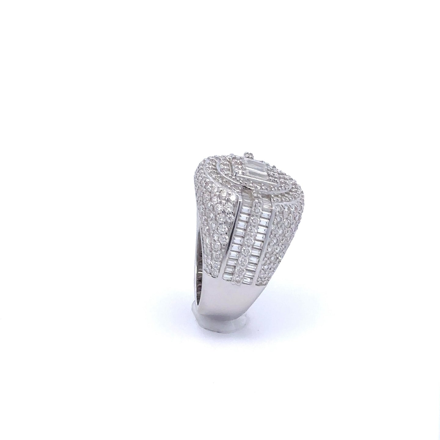 SERENZO 925 MOISSANITE MENS RHODIUM ICED OUT RING | 996031