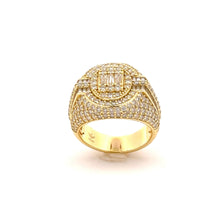 SERENZO 925 MOISSANITE MENS YELLOW GOLD ICED OUT RING | 996032