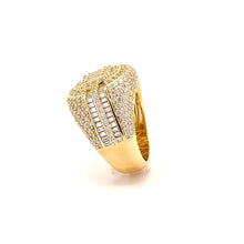 SERENZO 925 MOISSANITE MENS YELLOW GOLD ICED OUT RING | 996032