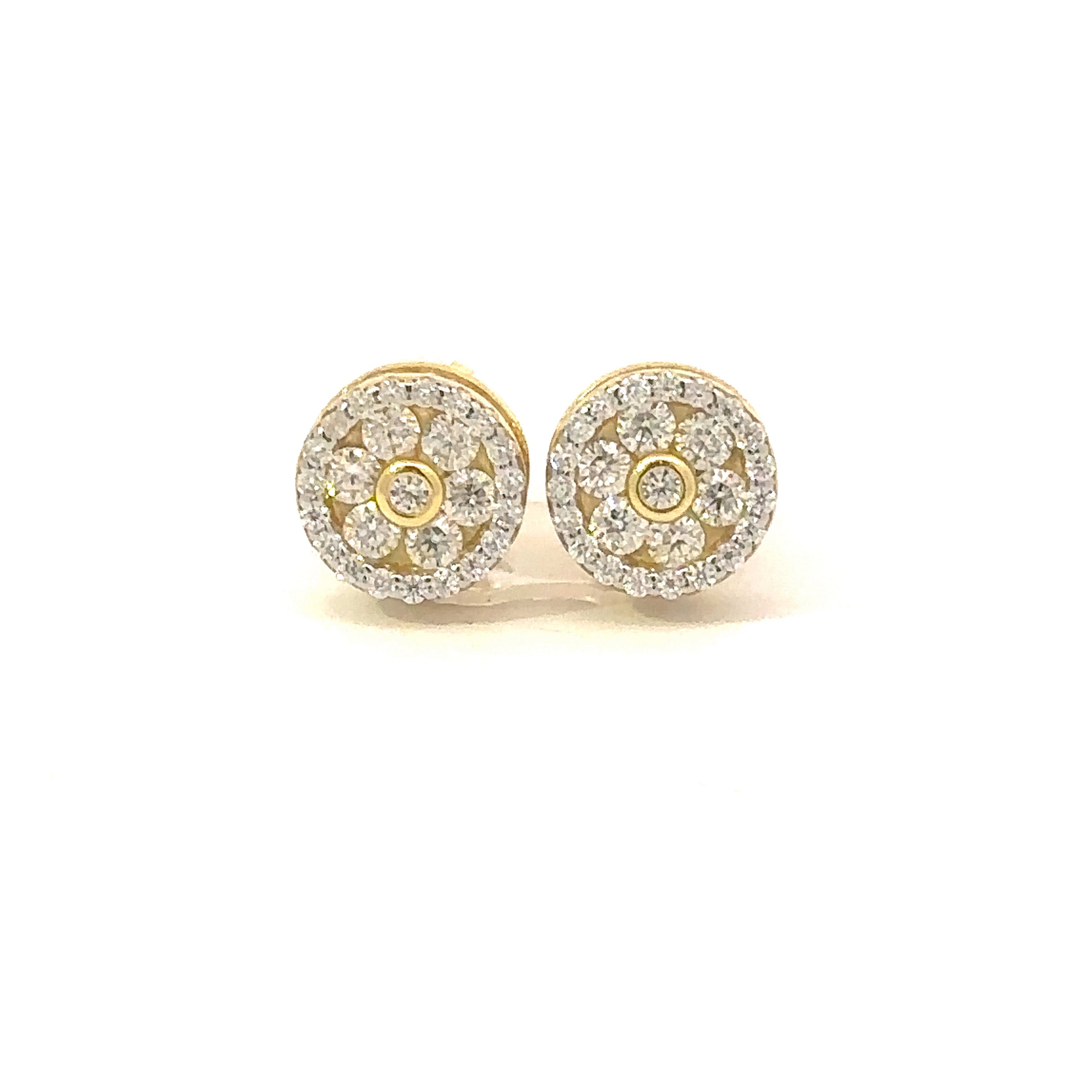 NYMIRA 1.2 CTW 925 GOLD MOISSANITE ICED OUT EARRING | 996122