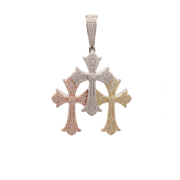 996635 I SORREL 2.92 CTW 925 MOISSANITE RHODIUM ROSE GOLD ICED OUT PENDANT