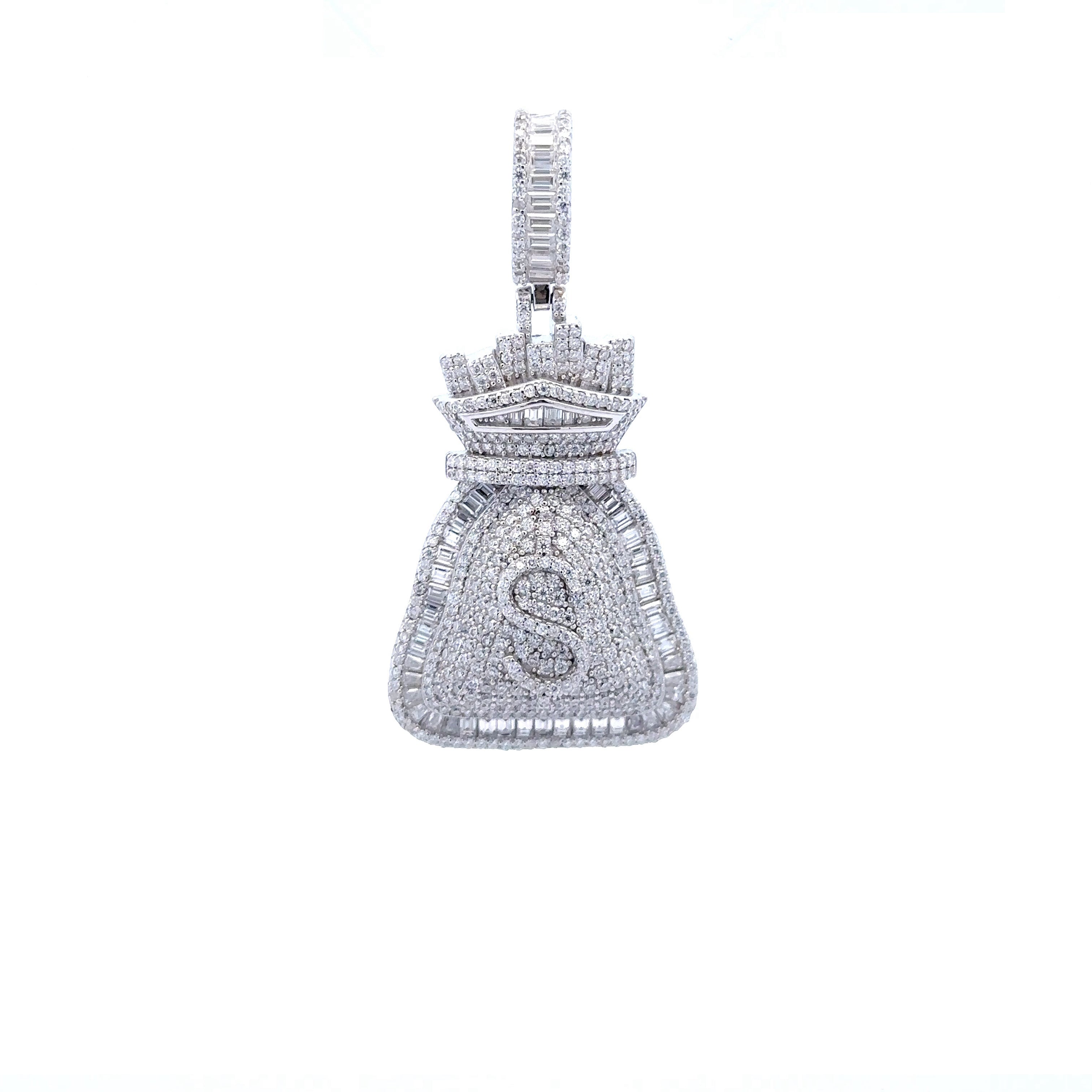 BEACON 5 CTW 925 CZ MOISSANITE RHODIUM PENDANT I 996651