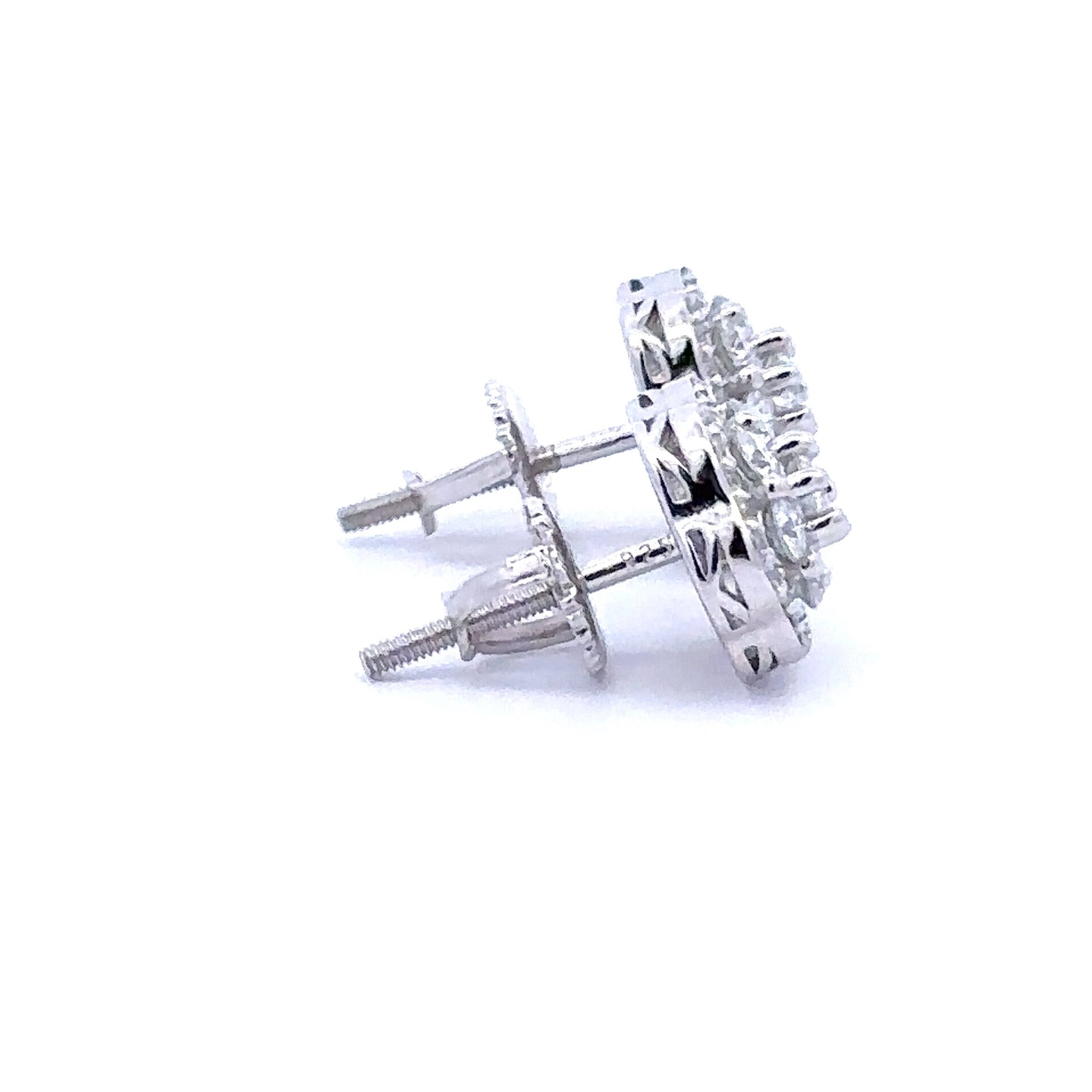 BLOOMLET 0.9 CTW 925 RHODIUM MOISSANITE ICED OUT EARRING | 996701