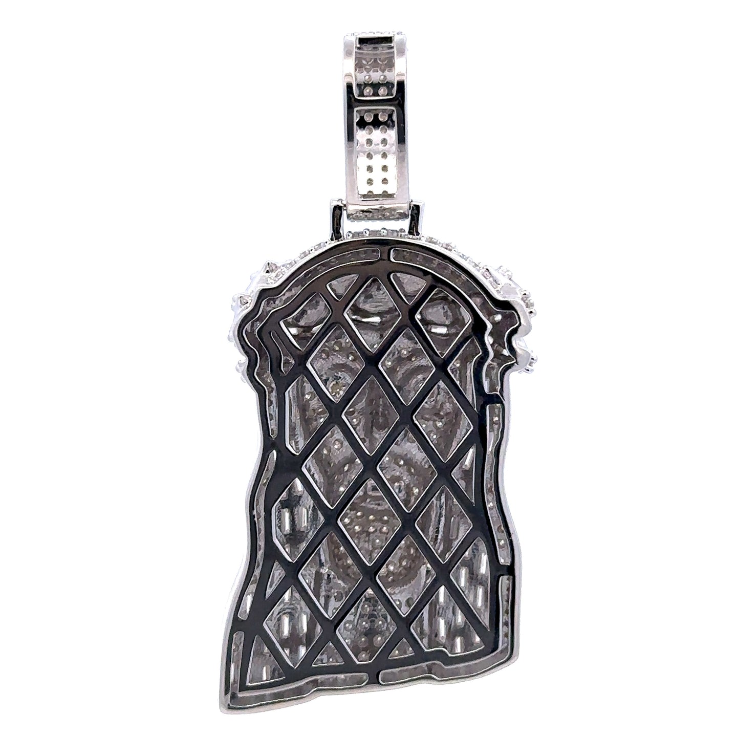 ALTHEA 8.87 CTW 925 CZ MOISSANITE RHODIUM ICED OUT PENDANT I 996761