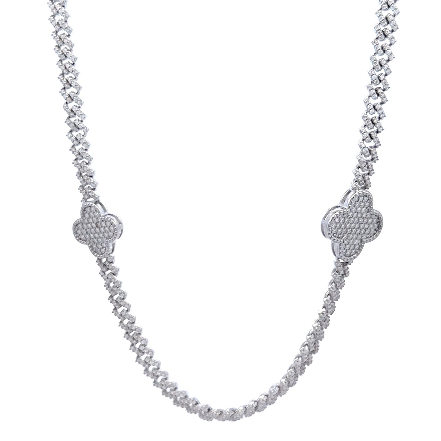 DRAVEN 24.11 CTW 4 MM RHODIUM MOISSANITE ICED OUT CHAIN  |  996771