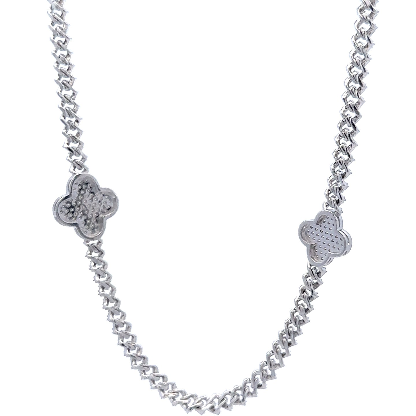 DRAVEN 24.11 CTW 4 MM RHODIUM MOISSANITE ICED OUT CHAIN  |  996771