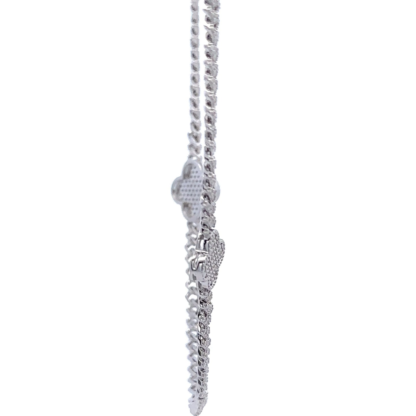 DRAVEN 24.11 CTW 4 MM RHODIUM MOISSANITE ICED OUT CHAIN  |  996771