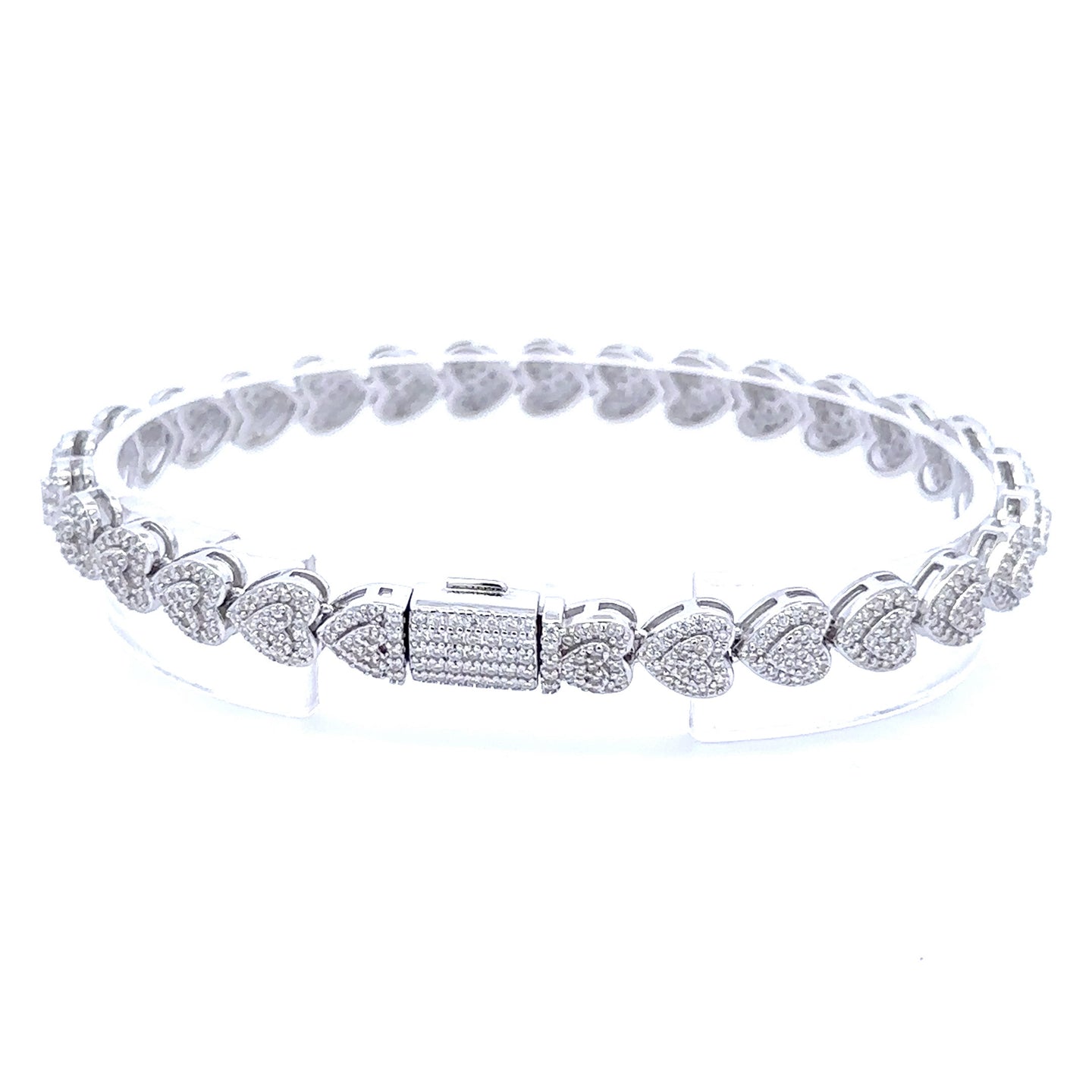 LORE 7MM CZ RHODIUM MOISSANTE ICED OUT BRACELET |  996791