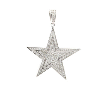 STELLAR 925 CZ MOISSANITE RHODIUM ICED OUT PENDANT I 997071