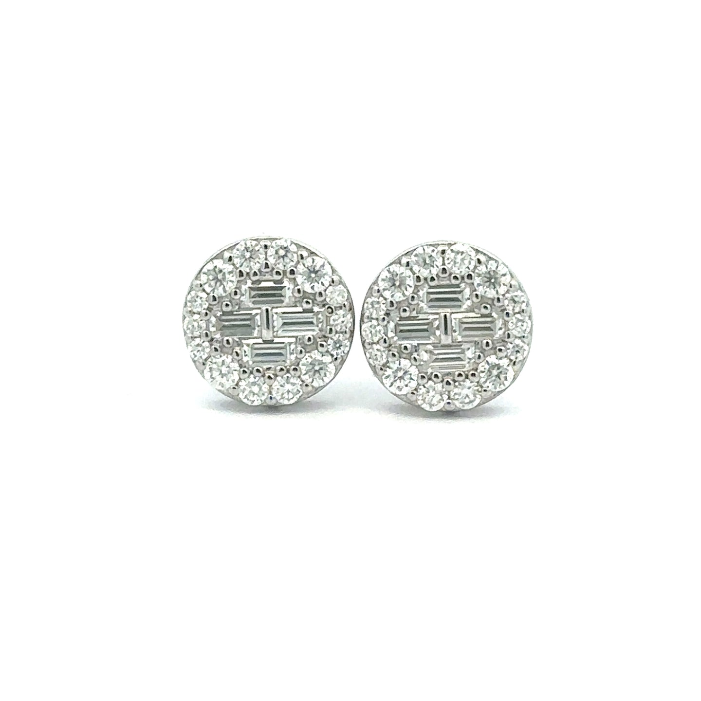 AVELORA 0.91 CTW 925 RHODIUM MOISSANITE ICED OUT EARRINGS | 997361