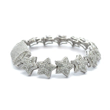 MARIEL 6.46 CTW 14MM CZ RHODIUM MOISSANTE ICED OUT BRACELET | 997511