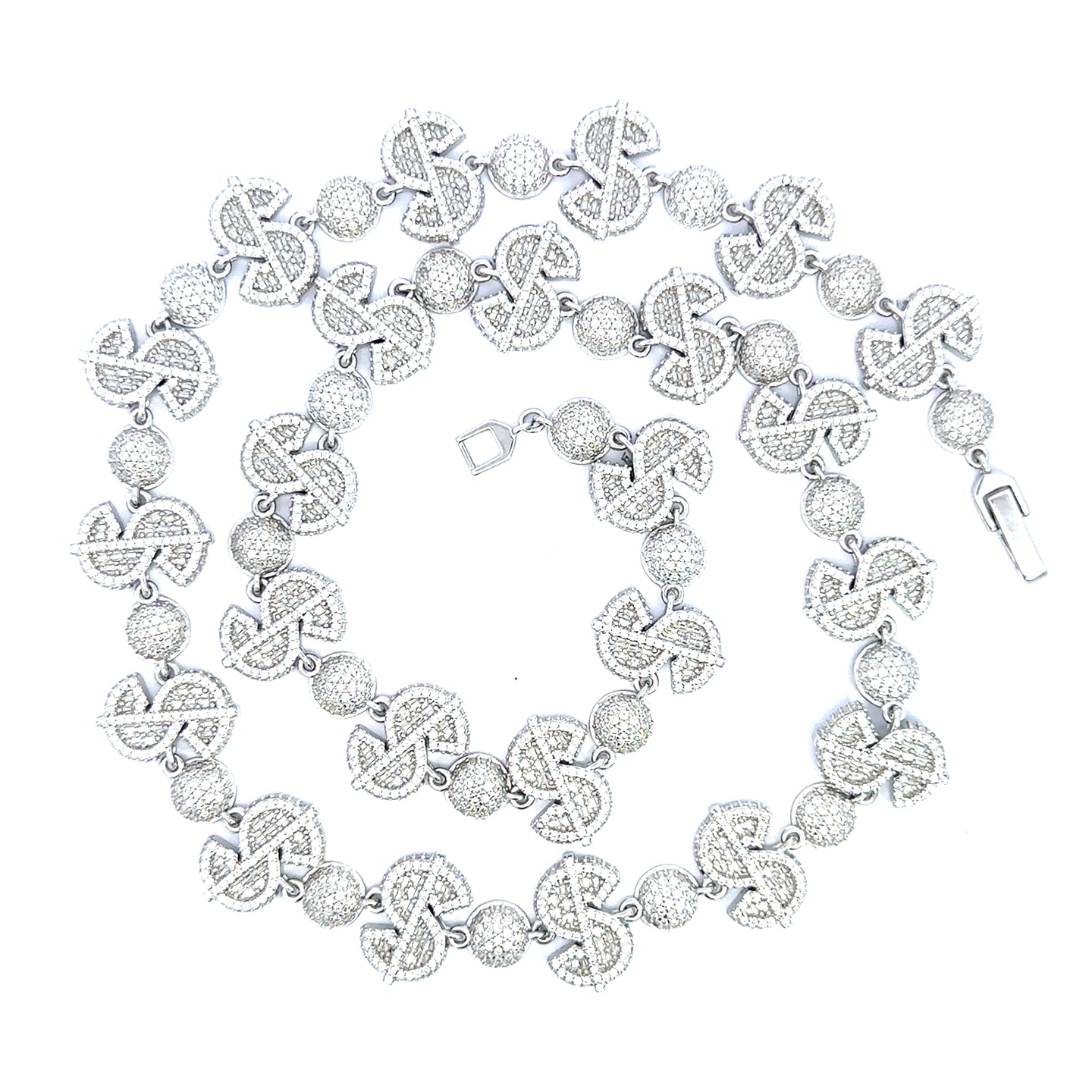 ALTHIA 26.55 CTW 8MM 22" RHODIUM MOISSANITE ICED OUT CHAIN  |  997541