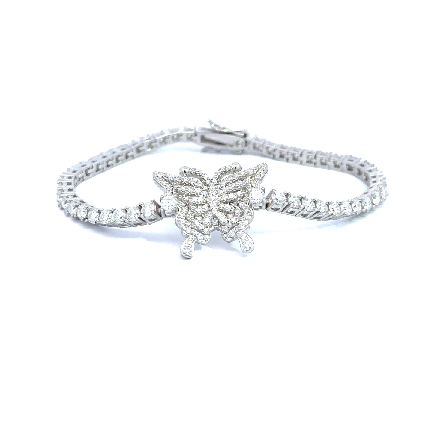VALORA 3MM CZ RHODIUM MOISSANTE ICED OUT BRACELET | 997571