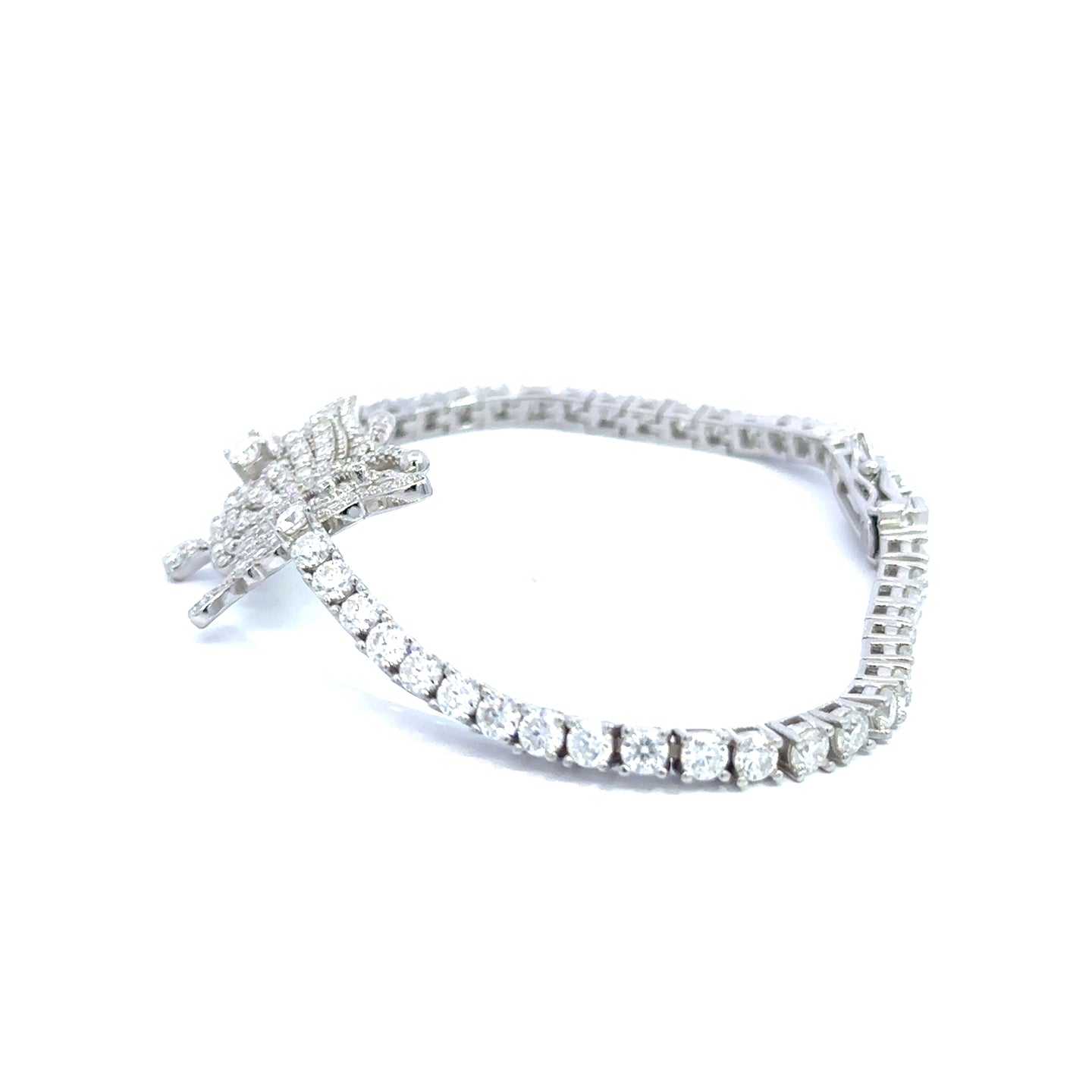 VALORA 3MM CZ RHODIUM MOISSANTE ICED OUT BRACELET | 997571