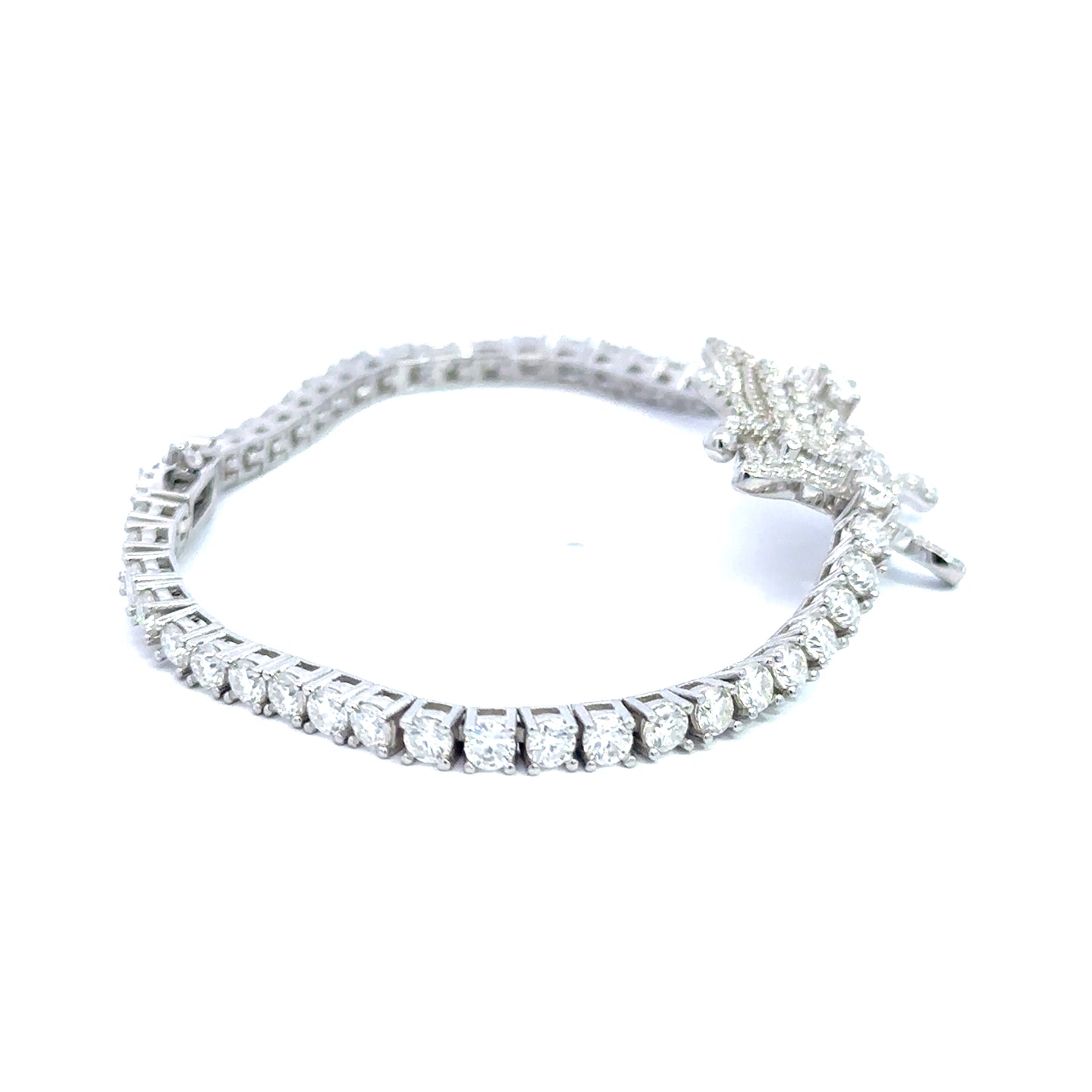 VALORA 3MM CZ RHODIUM MOISSANTE ICED OUT BRACELET | 997571