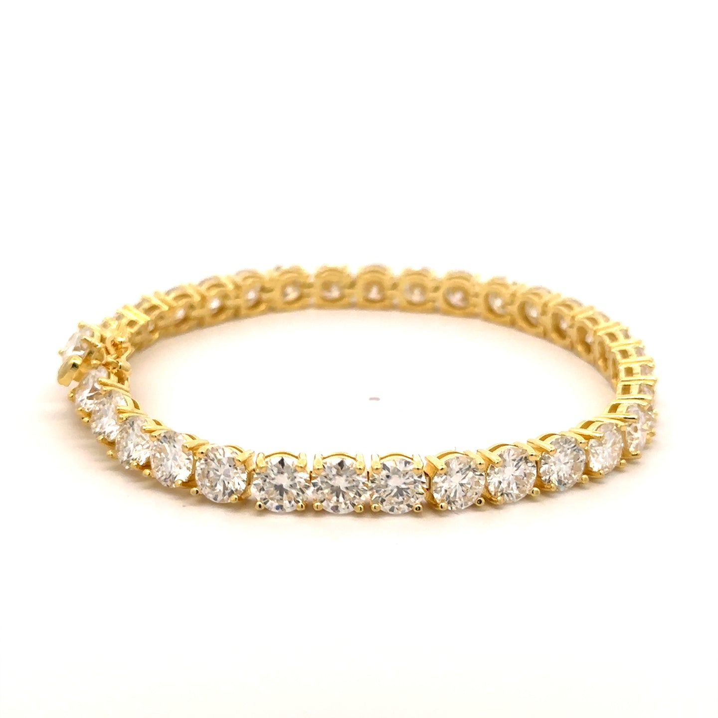 TIRA 26.4 CTW  6 MM 8" CZ GOLD MOISSANTE ICED OUT BRACELET |  997592