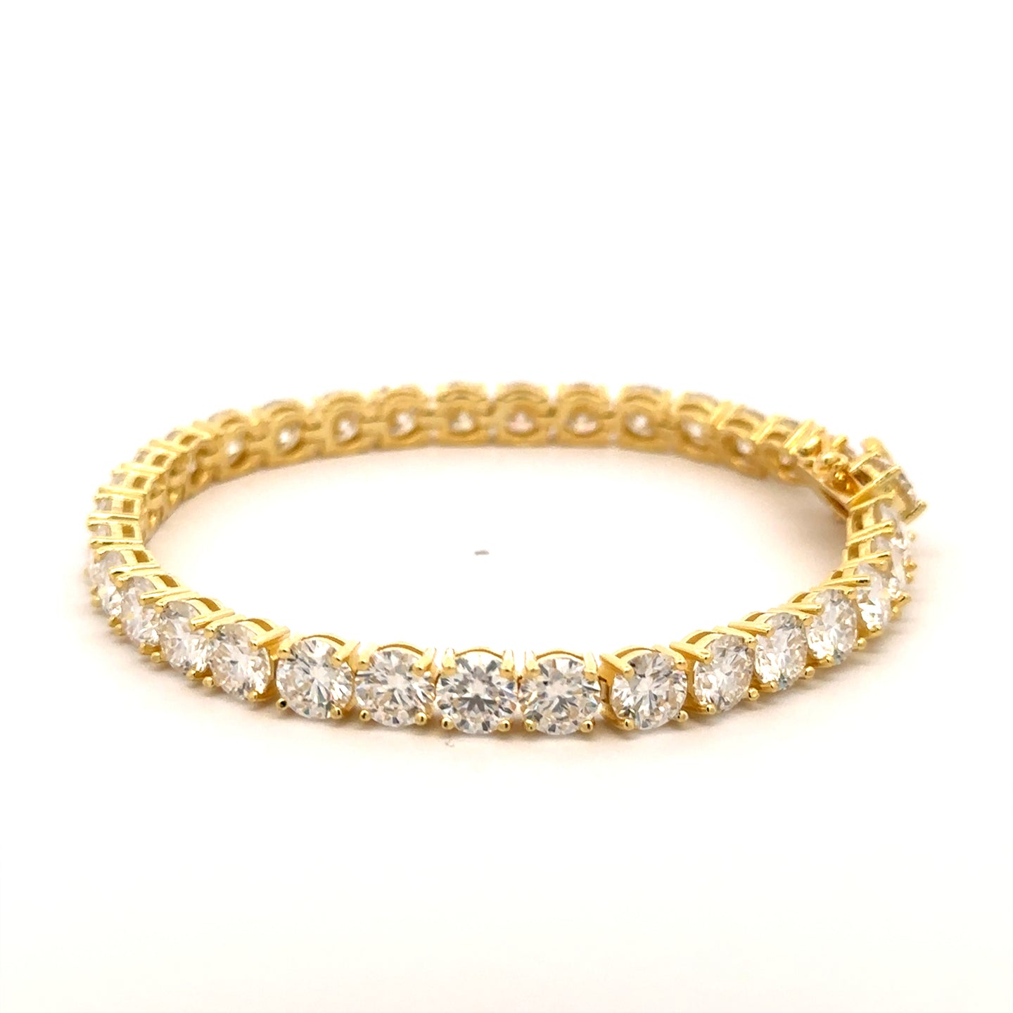 TIRA 26.4 CTW  6 MM 8" CZ GOLD MOISSANTE ICED OUT BRACELET |  997592