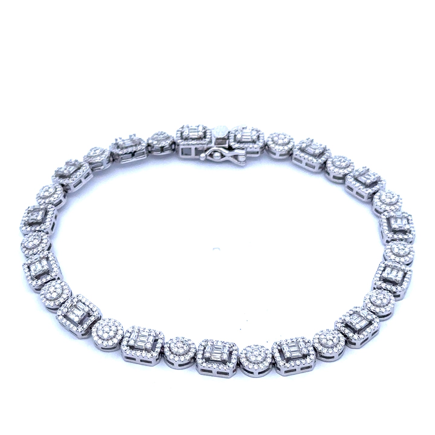 997981 | 925 Moissanite 8" Rhodium Bracelet