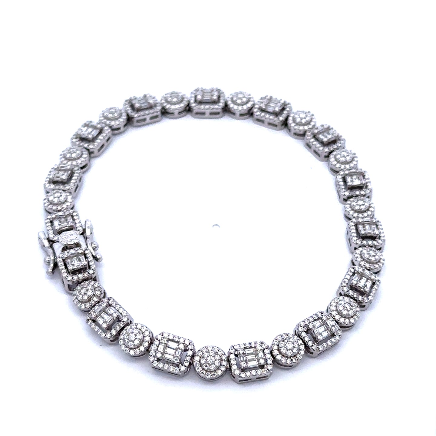 997981 | 925 Moissanite 8" Rhodium Bracelet