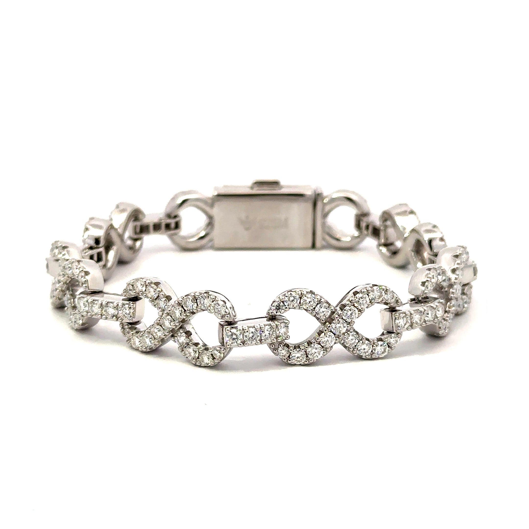 EDRISIAN 1.53 CTW 12MM CZ RHODIUM MOISSANTE ICED OUT BRACELET | 997991