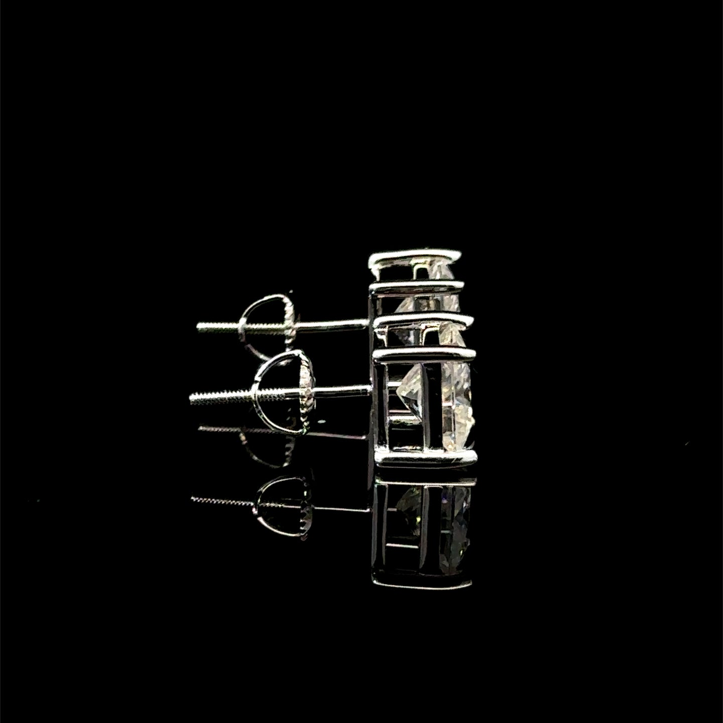 998221 | 925 Moissanite 3CTW Rhodium Earrings