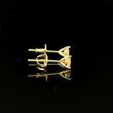 998262 | 925 Moissanite 0.50CTW Gold 3-Prong Earrings