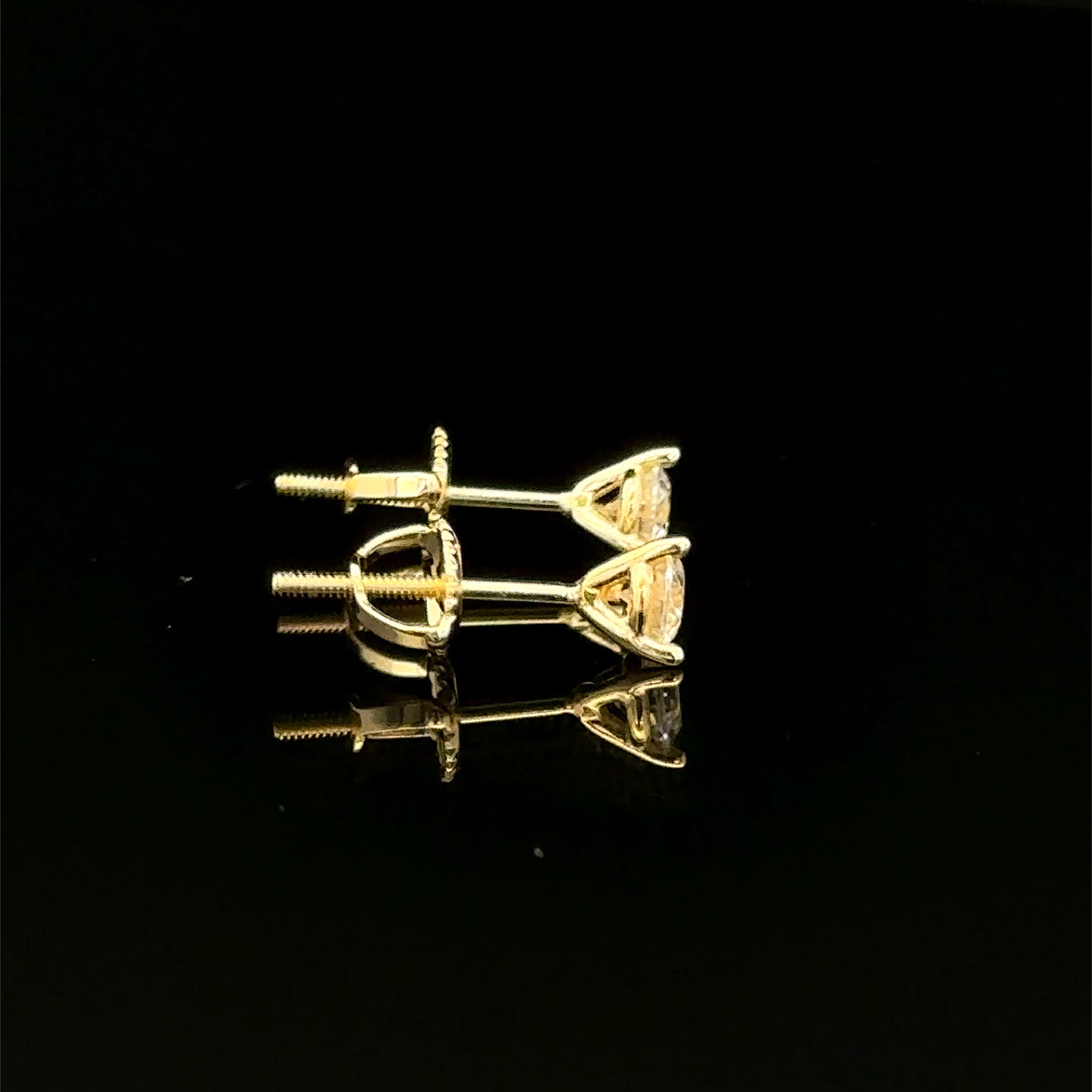 998262 | 925 Moissanite 0.50CTW Gold 3-Prong Earrings