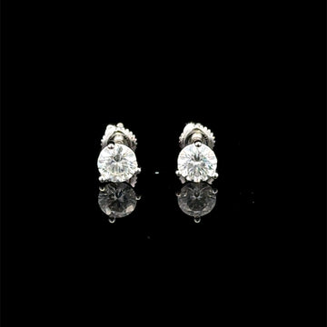 998271 | 925 Moissanite 1CTW Rhodium 3-Prong Earrings