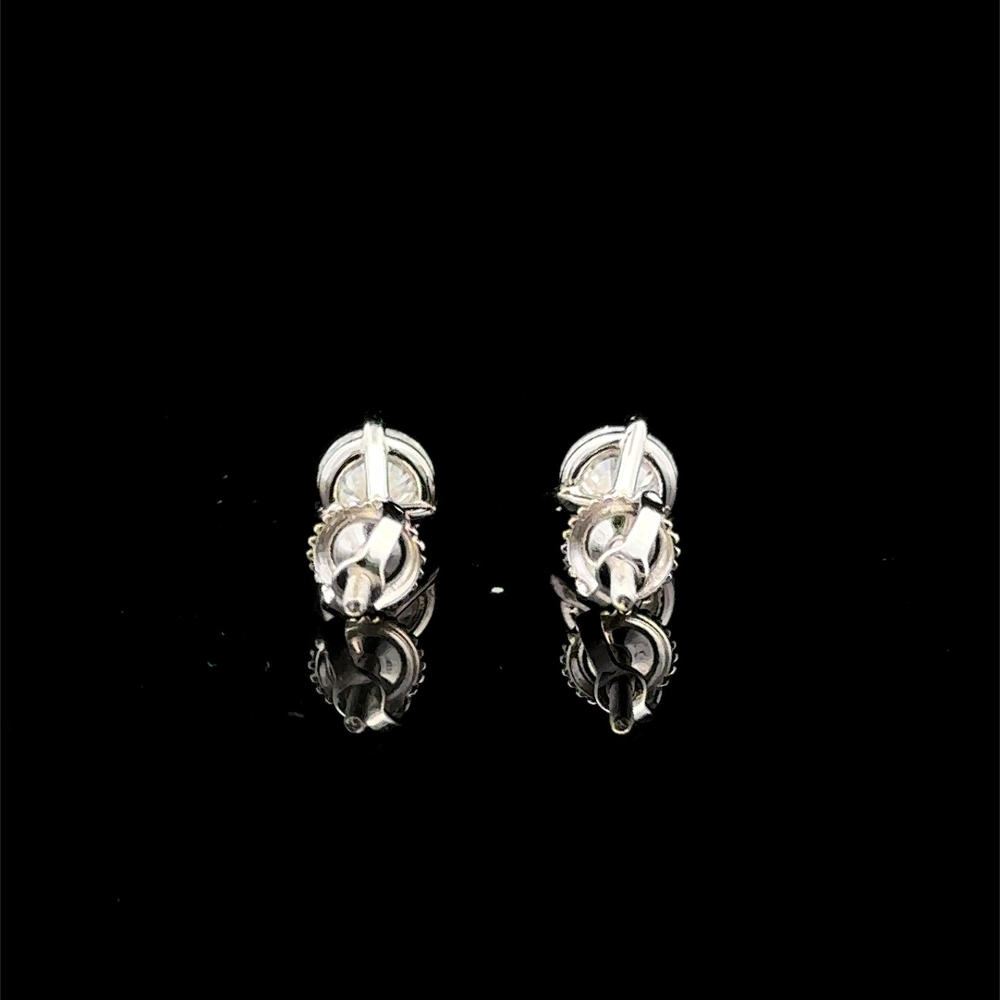 998271 | 925 Moissanite 1CTW Rhodium 3-Prong Earrings