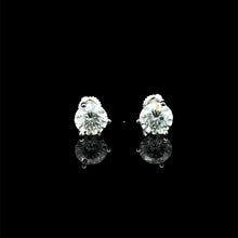 998281 | 925 Moissanite 2CTW Rhodium 3-Prong Earrings