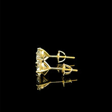 998282 | 925 Moissanite 2CTW Gold 3-Prong Earrings
